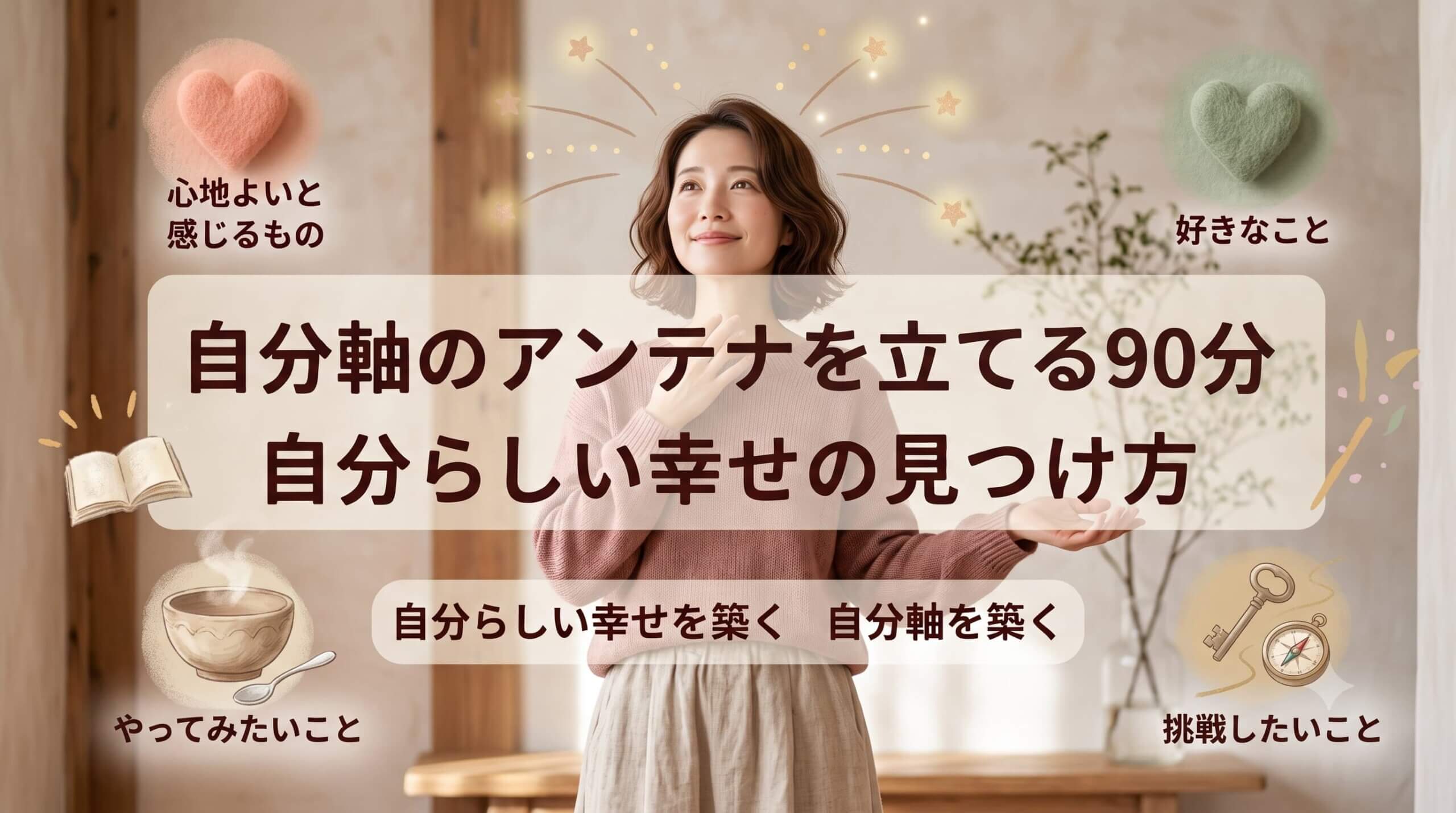自分軸のアンテナを立てる90分｜自分らしい幸せの見つけ方 ワークショップ案内画像